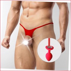 Чоловічі труси XS-2XL із силіконовою анальною пробкою Art of Sex - Joni plug panties size S Red