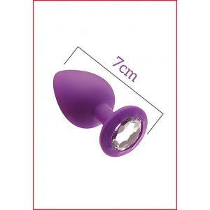 Анальна пробка з кристалом MAI Attraction Toys №47 Purple, довжина 7см, діаметр 2,8 см