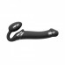 Безремневой страпон с вибрацией Strap-On-Me Vibrating Black M, диаметр 3,3см, пульт ДУ, регулируемый , Страпони,