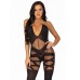 Leg Avenue Illusion halter bodystocking Black O/S , ,