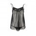 Сорочка прозора бебі дол MELANIA CHEMISE black XXL/XXXL - Passion, трусики, на тонких бретелях , Сексі білизна,