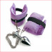 Наручники с анальной металлической пробкой Art of Sex Handcuffs with Metal Anal Plug size M Purple , Наручники и фиксаторы