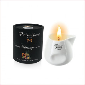 Масажна свічка Plaisirs Secrets Pineapple Mango (80 мл) подарункова упаковка, керамічний посуд